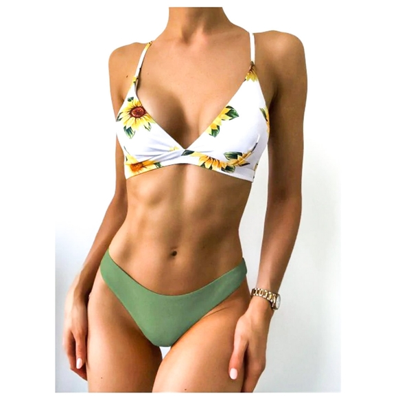 NWT Ultra Comfort Sunflower Brazilian Swim Bikini - Picture 7 of 7